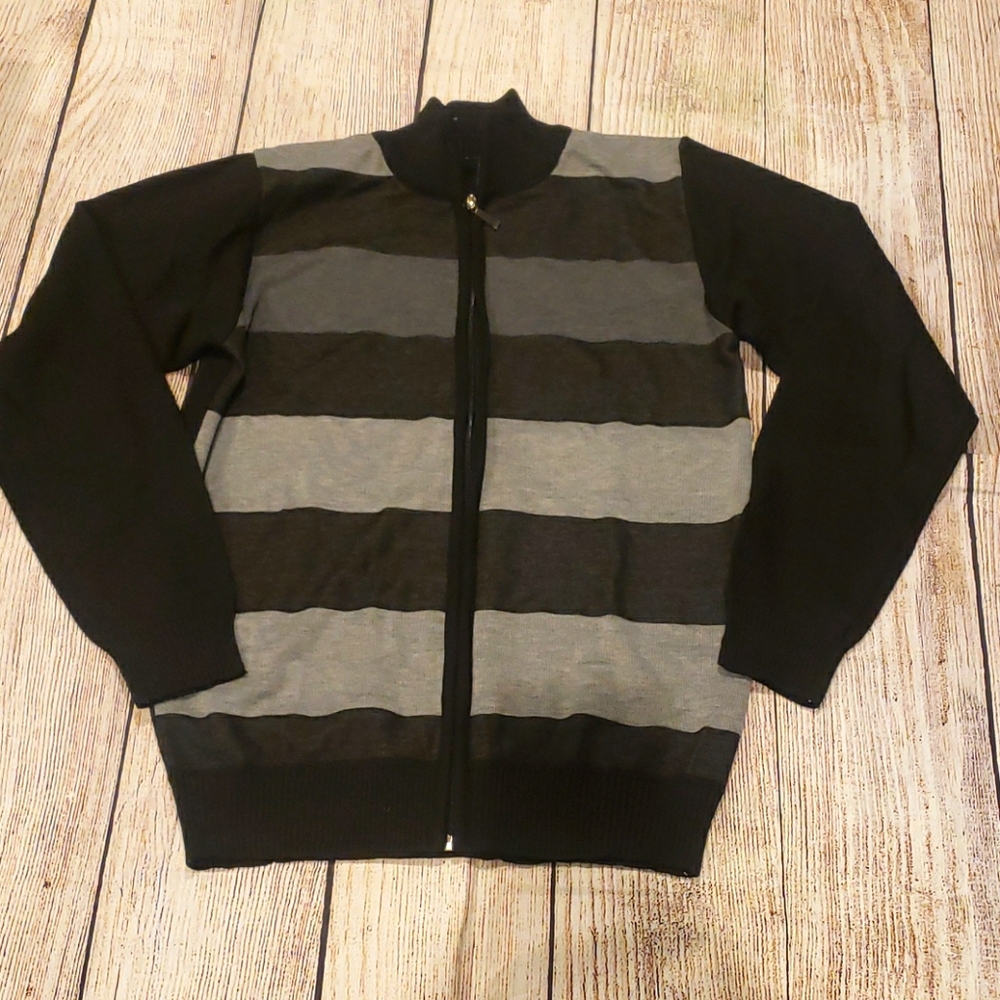 Studio by omega zip black with grey sweater size S